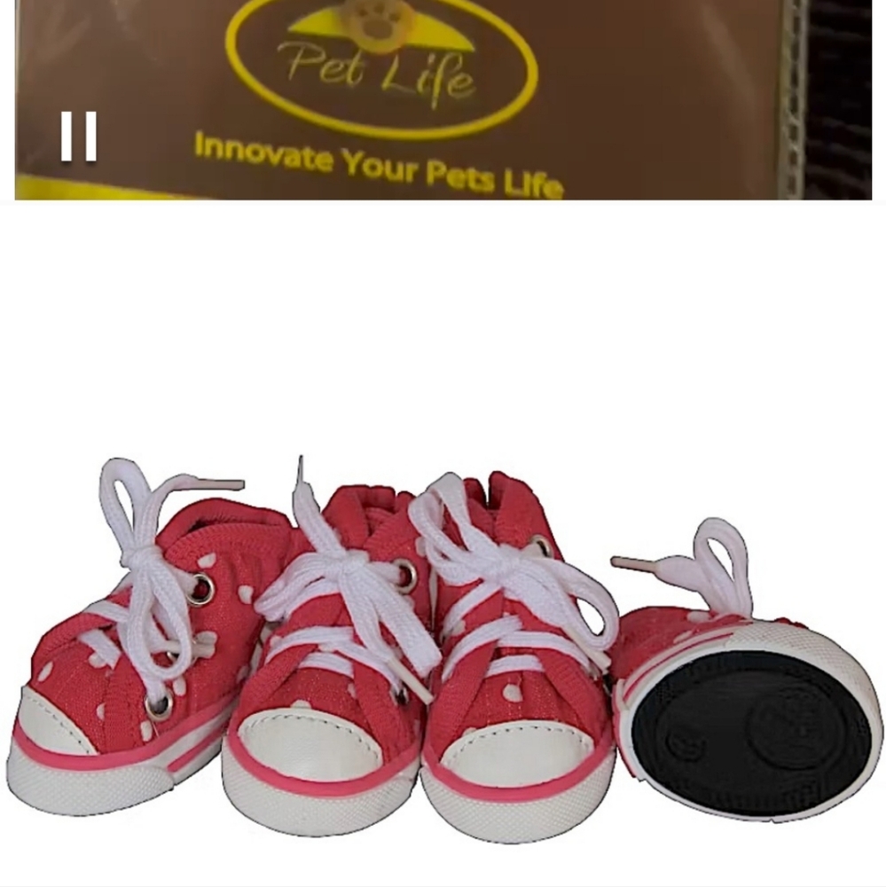 Pet Life ‘Extreme-Skater' Canvas Casual Grip Pet Dog Shoes Sneakers - Set Of 4
